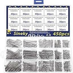 SINEKY 450pcs Stainless Steel Compressed Mechanical Springs Assorted Compression Spring Pen for Home Repair-7
