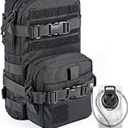 CLTAC Tactical MOLLE MINI Hydration Pack for Tactical Vest Backpack Water Bladder Carrier Bag for Vest Back Panel, Black+bladder-image-18