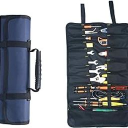 Serplex® 600D Oxford Tool Storage Bag Wrench Roll Up Tool Roll Pouch Bag Heavy Duty Roll Up Tool Bag Multipurpose Tool Organizer Bag Heavy Duty Tool Roll Organizer Storage for Electrician-15