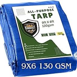 Rhinokraft Heavy-Duty All-Purpose Tarp, 9Ft x 6Ft, 130 GSM, Waterproof, UV Resistant, Blue-image-70