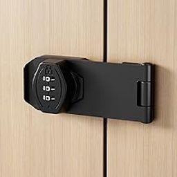 WOODONICK Keyless Cabinet Lock 3-Digit Password Combination Code Hasp Latch Lock Twist Knob Wooden Drawer Cupboard Locker Gun-Safe Closet Box (Black, 4 Inch)-image-6