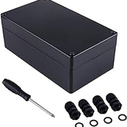GCESSOIRY Waterproof Plastic Junction Project Box ABS IP65 Electronic Enclosure 6.22 x 3.54 x 2.36 inch (158X90X60mm) with 4PCS 3/8" NPT Cable Glands-15
