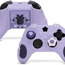 GeekShare Controller Skin Grips Set for Xbox Silicone Protective Cover Skin Case Compatible with Xbox Series X Controller with 2 Thumb Grip Caps and 2 Stickers - Star Wings Series (Purple)-10