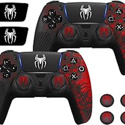 Meyaar Anti-Slip PS5 Controller Skin, PS5 Controller Accessories, Non-Slip Silicone PS5 5 Controller Cover Case with Thumb Grip Caps, Touch Pad Sticker and Cover Wrap Stickers (Pack of 2)-image-93