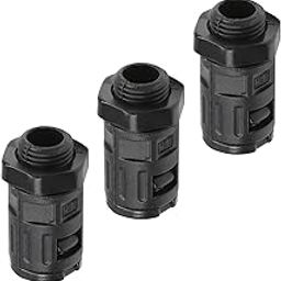 Juvielich 3Pcs Cable Gland Corrugated Tube Connector AD10 Pipe Joints Clamps PG7 Screw Black-image-92