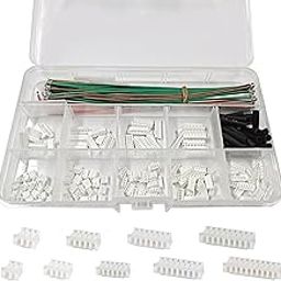 ATMLCOER ZH 1.5MM 140Pcs JST Connector Kit with 100Pcs 28AWG Premium Pre-Crimped Cables, 2/3/4/5/6/7/8/9/10 Pin Housing JST Adapter Cable Connector Plug Terminals-10
