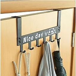 COFIEX Stainless Steel Portable Heavy Duty Over The Door Hanger with 6 Hooks - No Drill, Removable for Bathroom, Bedroom, Kitchen - Clothes Hanging, Door Organizer for Home & Office-image-46