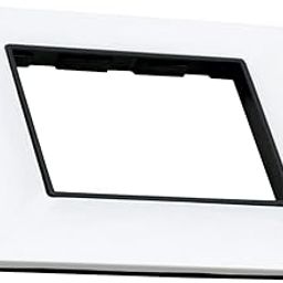 Glare Max Square 3 Modular Plate, White with Black Chrome - Pack of 2|3 Module Switch Plates|Cover Plate|3M Polycarbonate Switch Frame-image-93