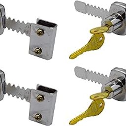 RAB Glass Lock Iron for Glass Door Pack Of 4 (Lock Glass, with 2 Antique Key) (21699)-image-42