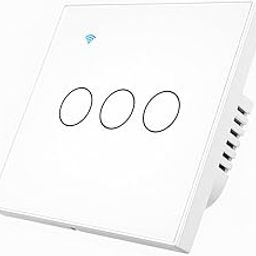 Ledgebit Smart Home Touch Wi-Fi Light Switch, 3 Gang Smart Wi-Fi Wall Switch Smart Switch (White)-4