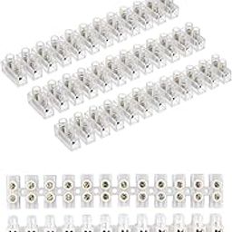 Terminal Strip Screw Terminal Barrier Block 10 Ampere 12 Position Dual Row Type H Connector (Pack of 3)-picture-17