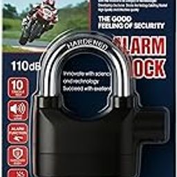 Hardened Security Padlock with 110dB Alarm, Motorcycle Protection Lock with Crackle Test-image-27
