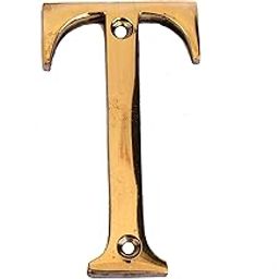 eSplanade - Brass House Hotel Door Name Alphabets - Wall Door Plaque Letter Alphabet - 3" Inches - Golden ("T" Alphabet)-picture-15
