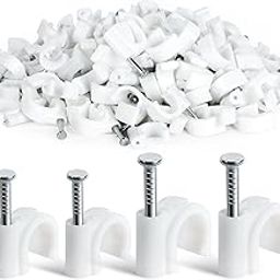 Cool 'n' Cool Wire U Shaped 20MM Saddle Clamp 25 Clips with Metal Nails For Home Office-picture-20