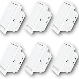 Electrical Light Switch, 10A Flat Design, White, Pack of 6-10