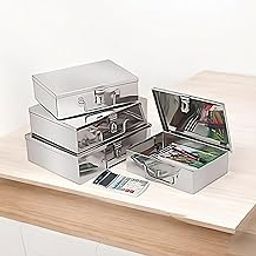 Stainless Steel Cash Boxes/Storage Peti - Medium Size - 10" - 11" - 12" - Set of 3 pieces-picture-18
