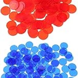 ATORSE Toy 200 Pieces Translucent Bingo Chip 3/4 Inch for Bingo Game Cards Red& Blue-Toys & Hobbies-Games-Board & Traditional Games-Contemporary Manufacture-image-95