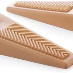 Prostuff.in Door Stopper Finger Protector Door Stopper Wedge Shaped Rubber Home Office Door Stoppers Stackable Beige Color, 2 Pcs-image-0
