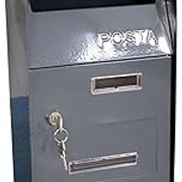 UJEAVETTE European Wall Mount Mailbox Keys Locking Mail Box Post Letter Box Decor Gray-image-18