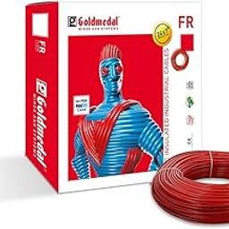 Goldmedal 90 Meter 1100V 1.0 Sq mm Fire Retardant Electric Wire (Red) - Pack of 1 | Wire for Domestic & Industrial Connection Use | Multi-Strand, PVC Electrical Insulated Copper Wire-24