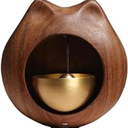 ATORSE Cat Doorbell Creative Portable Wooden Door Bell for Entrance Business Office-image-8