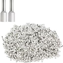 ESPtronics 1000 Pcs Ferrule Copper Crimp Connectors AWG22, 0.5mm� White Insulated Crimp Pin Terminals Nylon Copper Crimp Ferrules Wire Cord Pin End E10008 For Wire Connections-picture-17