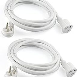 1 foot extension power cord, UL listed (Ultra Low Profile 10 ft, Set of 2, White)-image-73