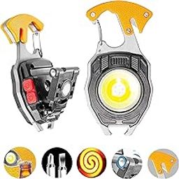 FLIPWYN 4-in-1 Rechargeable LED Keychain Flashlight – 800 Lumens COB Light with Lighter, Whistle, Screwdriver & Bottle Opener – Magnetic Base Emergency Torch for Outdoor, Hiking & Camping-9