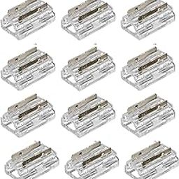 SNOOGG 12 Pack 8-in-1 LED Strip Connector, 5-10mm, 2Pin SMD/COB, IP20 Mono, Solderless Quick Connect, Beetle Clip X, Easy DIY Lighting Extension-11