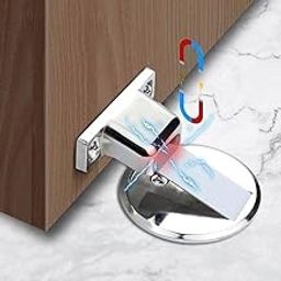Bitrexup Magnetic Door Stopper with 3M Self Adhesive Conceal Screws,Wall Mount Door Holder,Strong Magnetic Anti-Collision Door Stopper,for Home and Office (Silver)-image-59