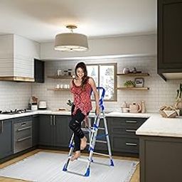 Parasnath Railing Maple 4 Step Light Weight Aluminium Step Ladder 4.2 Ft Heavy Duty Folding Ladder Made in India-image-37