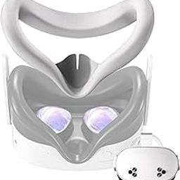 SAQICO VR Silicone Face Pad Cover for Oculus/Meta Quest 3S Original Headset Accessories, Oculus Quest 3 Accessories VR Face Pillow Pad Mask for Meta Quest 3S Headset Face Pad-image-71