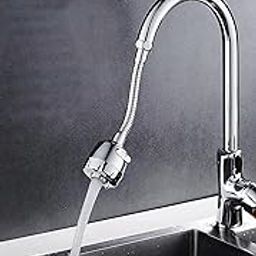 Sink Faucet Sprayer Attachment 360 Rotatable Kitchen Tap Extender Head Replacement Anti-Splash Faucet Nozzle Head with Hose and Universal Connector, 2 Mode (Silver) (Tap Extender, pack of 1)-10