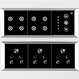 L&G 12 Modular Glass Digital WiFi Switch Board | 5 Switch Control, 1 Smart Fan Control, 3 Socket Compatible with Alexa, Compatible With OK Google & SIRI) (Size: 12M - 220 x 160 x 45 mm)(White)-8