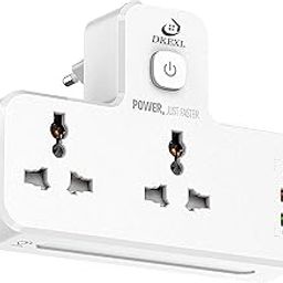DKEXL Extension Power Strip with 2 Power Socket with EU Plug and 20W Type C USB PD QC 3.0 Fast USB Port | Universal Multiport and Touch Night Lamp | Color: White | MAX: 2500W-22