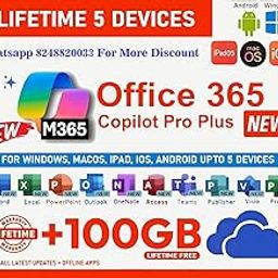 MS 365 Professional Plus Premium Edition with Copilot Ai | Latest 2026 Launch | (5 Devices, Lifetime Validity) for Win, iOS, macOS, iPADOS, Android | 100GB Cloud Storage for lifetime | Regular Updates with Unlimited Reinstallations-image-0