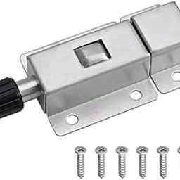 Stainless Steel Ring-Pull Spring Loaded Auto Sliding Latch Door Stoper Anti-Collision Door Locks for Softly Movement Hinge Garden Cabinet Gate Latch Door Hardware Tool & Accessories-84