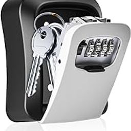 Key Lock Box, Resettable 4-Digit Combination Lock Box, Wall Mount Spare Key Lockbox,Indoor and Outdoor Waterproof Alloy Rust Proof Key Lock Box-image-40