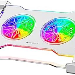 ZEBRONICS NS5000 Laptop Metal Stand with Dual Fan, upto 17 inch, Multicolor Fan + Speed Controller, 58CFM Airflow, 7-Level Angle Adjustment, Foldable, with USB & Type-C Ports, Anti-Slip Silicone Pads-image-98