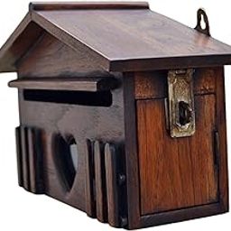 CALANDIS™ Rural Wood Wall Mounted Lockable Mail Box Hanging Secure Letterbox Drop Box-image-79
