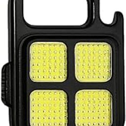 ALVARIN *UPGRAGED 2025* Keychain LED Light | 4 Hours Battery Life with Bottle Opener | Magnetic Base and Folding Bracket | Mini COB 800 Lumens | Rechargeable Emergency Light | Square with 4 Modes-13