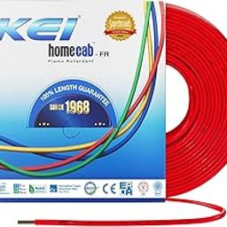 KEI WIRES & CABLES Homecab 1 sqmm 1 Core Copper Flame Retardant House Wire PVC Insulated Cable for Domestic & Industrial Electrical Wiring (Red, 90 Meters)-17