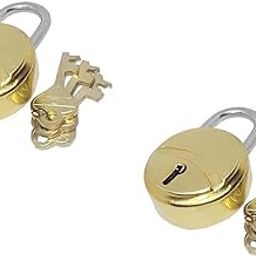 Unikkus Set of 2 Lock and Keys for Home, Room, Office, Door, 62 MM, 8 Levers Padlock, and 3 Keys Padlock Gold-image-84