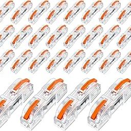 Serplex® 34pcs Wire Connector Cable Connector Compact Single Wire Connectors Assortment Splicing Connectors Lever Wire Connectors Terminal for 28-12 AWG, Soft and Hard Wire Universal (SPL-1)-24