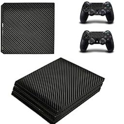 Khushi Decor Black Carbon Pro 3m Skin Sticker Cover for Ps4 Pro Console and 2 Controllers for Video Game-21