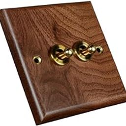 Enakshi (Label) Creations Lighting Switch Plate Premium Wooden Outlet Panel for Living Room Kitchen Hotel Two Levers|Home Decor|Figurines-66