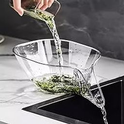 Clazkit Transparent & Grey Kitchen Sink Drain Basket with Spout | Pack of 2 Vegetable Strainers & Draining Mesh Filters for Fruits, Vegetables, Grains, and More-image-30