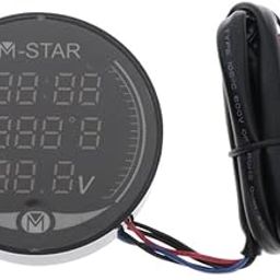 ATORSE Led 3-in-1 Motorcycle Time Temperature and Voltage Display Table Gauge Black | 1 Piece Led 3-in-1 Motorcycle Gauge 1 Piece Support Frame 5 Piece Mounting Screws-19
