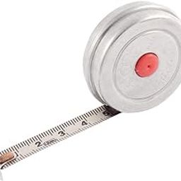 AASONS 2m Stainless Steel Tape Rule Pocket Tricles Measuring Tape Silver Tone Metal Self Retracting Long Measurement Tape Mini Round Shape Measure Scratch And Fade Resistant 2 meters (Pack Of 1)-32