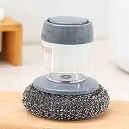 ZINZA Automatic Liquid Tank Kitchen Utensils Sink Cleaning Brush Scrubber, Dish Bowl Washing Brush with Soap Dispenser Handle Sponge with Wok Brush Kitchen Pot Cleaner Tool (2 Pack)-image-37